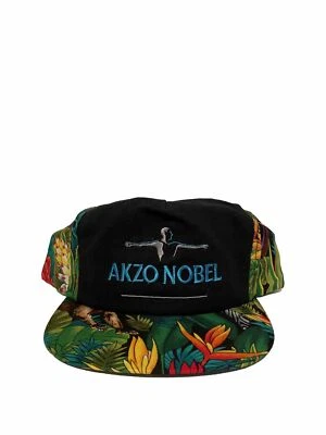Vintage 80’s AKZO NOBEL Floral Adjustable Trucker Hat - Image 1 of 4