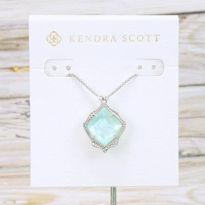 Collar Kendra Scott Kacey Ilusión Azul Claro Tono Plata Nuevo sin Etiquetas Foto 1 de 4