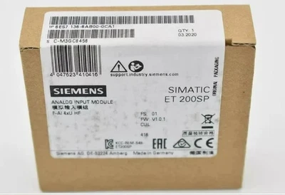 Siemens 6ES7136-6AB00-0CA1 / 6ES7 136-6AB00-0CA1 New In Box - Image 1 of 3