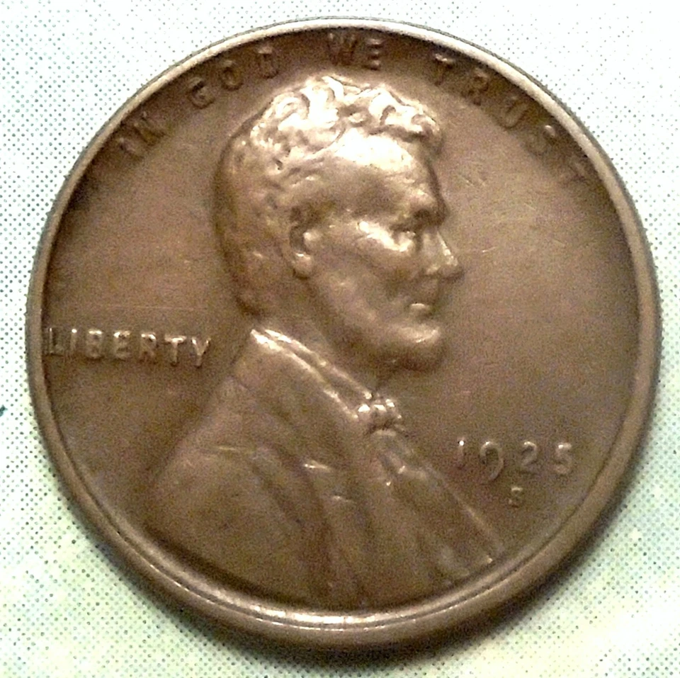 1925 S Wheat Cent AU+ CHOICE ABOUT UNCIRCULATED Brown San Francisco HIGH GRADE! - Image 1 of 1