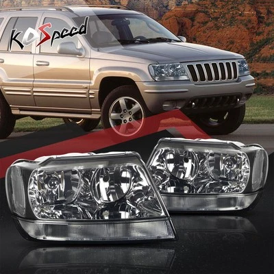 Faróis de sinal de canto transparente carcaça fumê para 99-04 Jeep Grand Cherokee WJ - Imagem 1 de 4