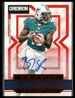 2012 Panini Gridiron #205 B.J. Cunningham Rookie Autographs X's #/499 - Image 1 of 2