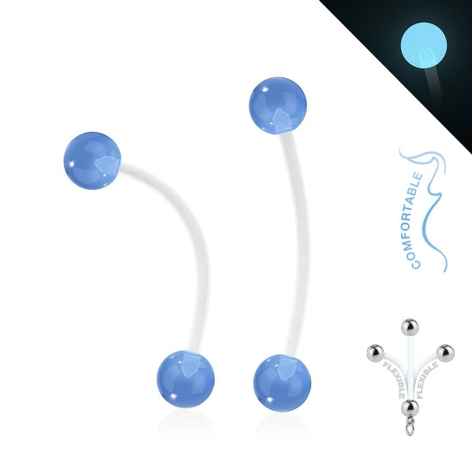 Piercing Ombelico Di Gravidanza Glow IN The Scuro Blu - Immagine 1 di 1