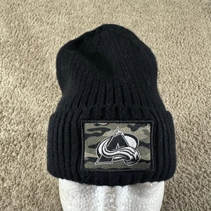 Colorado Avalanche Hat Beanie Mens One Size Black NHL Hockey Adidas Camo - Picture 1 of 8