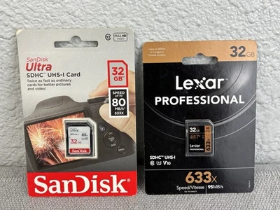 Sandusky Ultra SDHC UHS-I 32GB Card And Lexar Professional 633X 32GB SDHC UHS-I - Image 1 of 4
