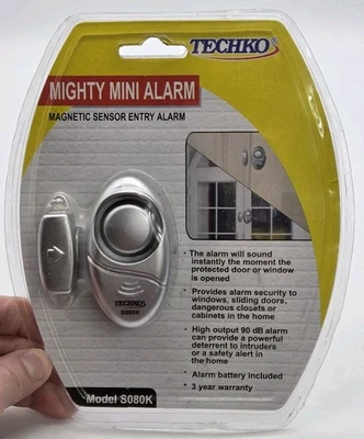 Techko Magnetic Sensor Entry Alarm #SO80K For Door Or Window New Sealed Package - Image 1 of 4