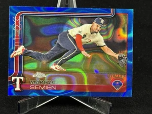 2025 Topps Chrome Marcus Semien Blue Lava /150 Texas Rangers - Bild 1 von 2