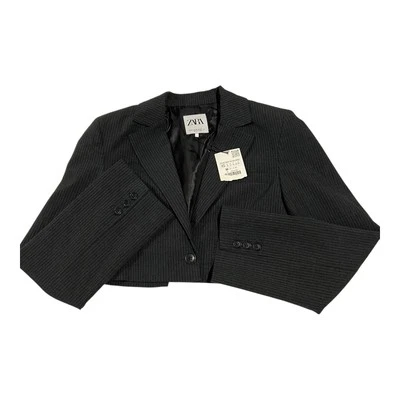 Zara Women’s Striped One Button Crop Blazer Jacket Blazer Size XS Long Sleeve - Image 1 of 4