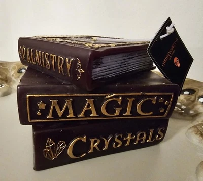 2 Christian Siriano Halloween Black Magic Spells Palmistry Crystals Book Candle - Image 1 of 4