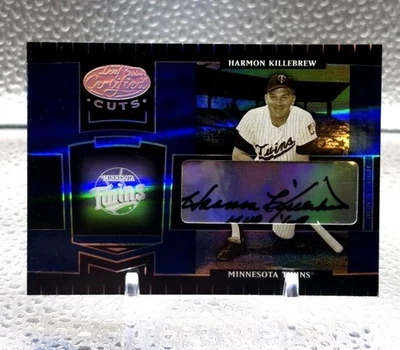 Leaf Certified Cuts Marble Blue Signatures 2004 #06/10 Harmon Killebrew Auto Salón de la fama Foto 1 de 2