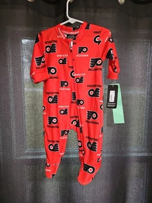 Pijama de una pieza con patas de lana para niños pequeños NHL Philadelphia Flyers talla 3-6 meses Foto 1 de 4