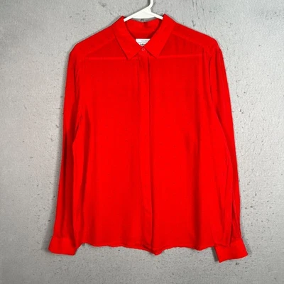 & Other Stories Blusa Mujer Talla 8 Roja Manga Larga Seda Con Lunares Foto 1 de 4