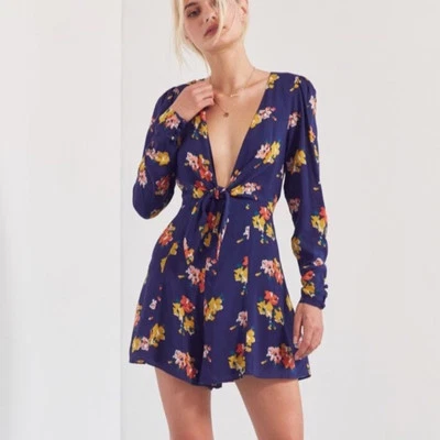 КИМЧИ синий размер 6 Maddie погружение длинным рукавом галстук спереди Детский комбинезон Urban Outfitters - Изображение 1 из 4