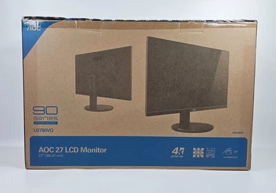 AOC U2790VQ 27" 4K 3840 x 2160 UHD LED Monitor, IPS Panel DisplayPort/HDMI, VESA - Image 1 of 4