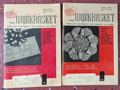 Vintage The Workbasket Magazine Feb 1959 Vol 24 No 5 & March 1959 Vol 24 No 6 - Image 1 of 4