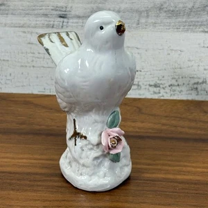Lovebird chino vintage de porcelana pintado a mano con adornos dorados 5" - Imagen 1 de 11