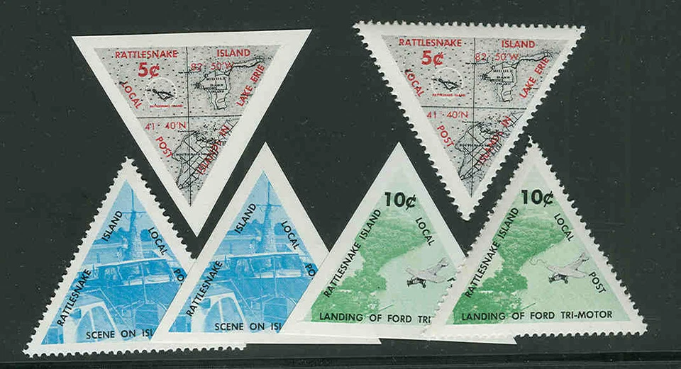RATTLESNAKE ISLAND 1967 Perf & Imperf TRIANGLES - Image 1 of 1