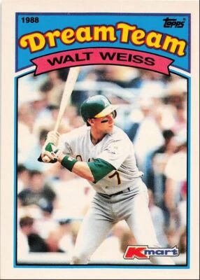 1989 Topps Kmart Dream Team Walt Weiss Oakland Athletics #4 - Image 1 of 2