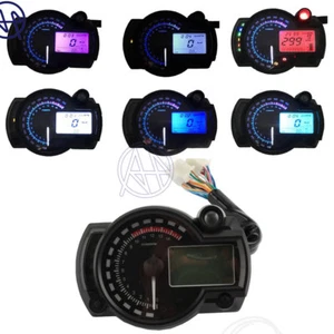 1pcs Motorcycle Tachometer Gauge Odometer 12V LCD Digital Backlight Speedometer - Picture 1 of 9