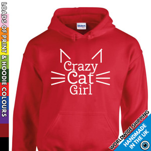 Dziecięca bluza z kapturem Crazy Cat Girl - Urocza niestandardowa - Kotek - Dziecięcy top z kapturem