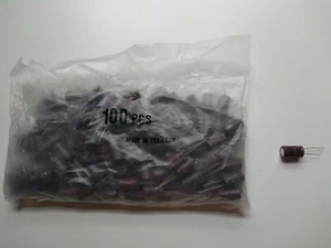 100 Pack - ELNA_RJ3-25V102MBX Miniature Capacitor, 1000uF @ 25V, 12.5mm x 20mm - Picture 1 of 12