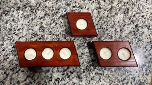 3-Hole Tealight Candle Holder Centerpiece Mantle Display - Picture 1 of 4