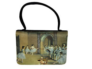 Vtg 80s Edgar Degas Paris, France Opera Dance Studio Ballet Silk? Handbag Italy