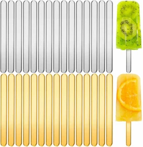 50PCS Art Craft Popsicle Sticks Lolly Ice Cream Acrylic Cakesicle Reusable UK - Picture 1 of 15