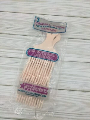 Peine Cardinal De Colección Pelo Afro Pick Lift Estilo Plástico Melocotón Hecho en EE. UU. Foto 1 de 4