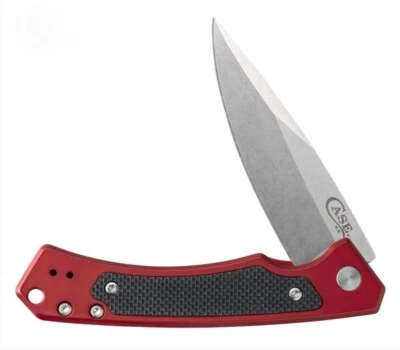 Case 25881 Marilla Flipper Knife Red Aluminum w/ Black G10 Inlay S35VN  - Image 1 of 4