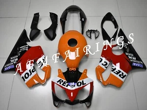 Black Orange Repsol ABS Injection Mold Bodywork Fairing Kit for CBR600F4i 04-06 - Picture 1 of 7