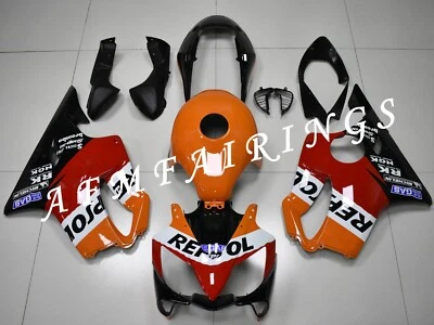 Black Orange Repsol ABS Injection Mold Bodywork Fairing Kit for CBR600F4i 04-06 - Image 1 of 4
