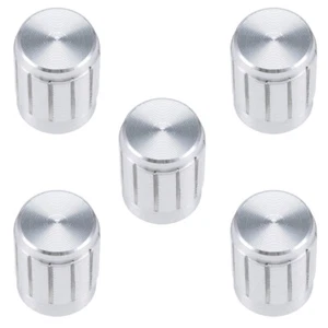 5pcs Aluminium Alloy Potentiometer Volume Control Rotary Knob Silver Tone - Picture 1 of 5