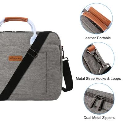 Bolsa para computadora portátil de negocios de viaje de nailon gris para 15" HP Spectre x360 / Pavilion x360 Foto 1 de 4