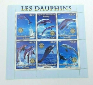Sellos Hojas Bloque Temática Fauna Delfines República Del Congo 2003 - Imagen 1 de 1