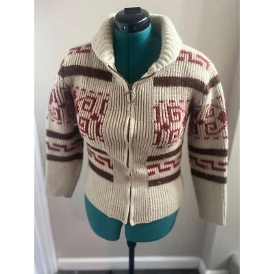 Suéter Pendleton Vintage Años 70 Alto Grado Western Wear Lana Gruesa Cremallera con G Foto 1 de 4