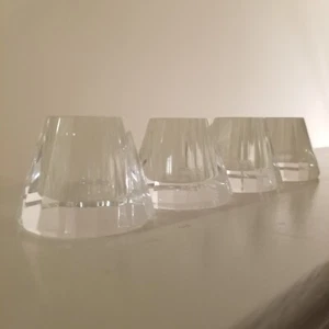 4 Unique Lenox Jeweled Ice Clear Cut Faceted Single Light Candlestick Holders - Picture 1 of 12