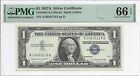 1957a $1 Silver Certificate, Pmg Gem Uncirculated 66 Epq Banknote. A/a Block