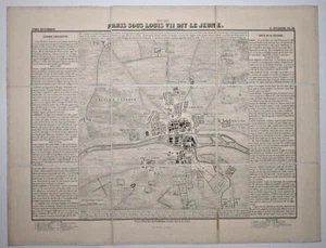 CARTE PLAN PARIS Sous LOUIS VII Dalmont Delamare Description Fortunat 1863 - Bild 1 von 7