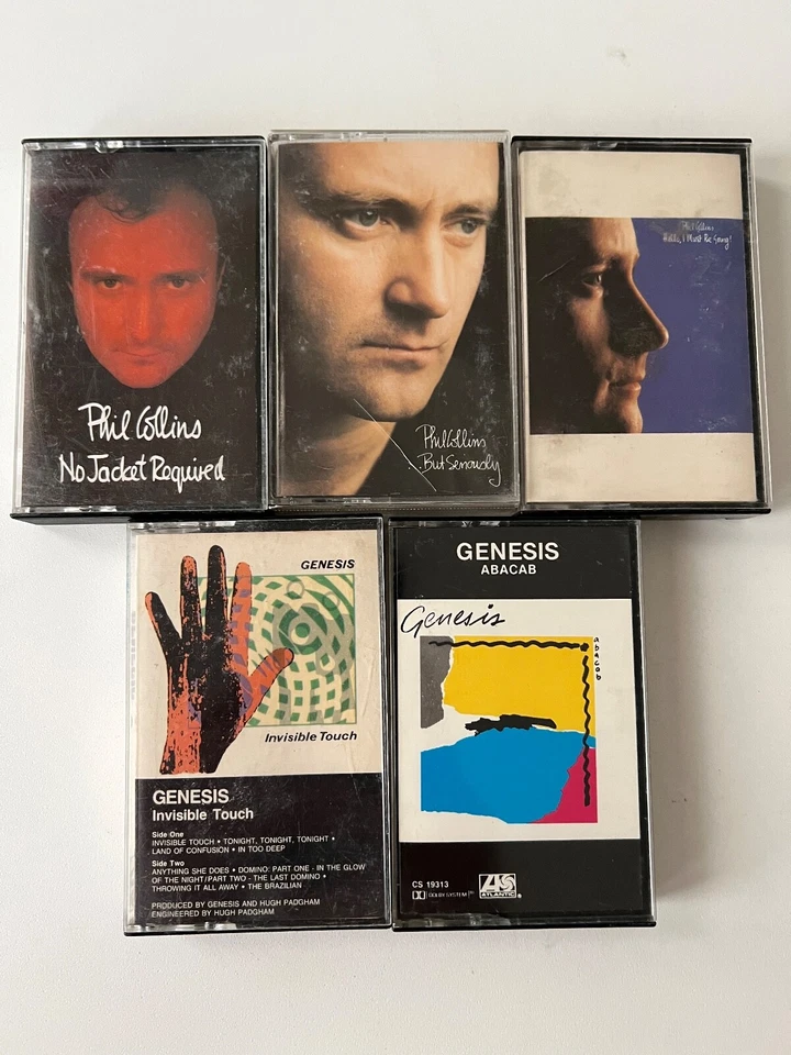 Phil Collins Genesis Cassettes Invisible Touch Hello Seriously ABACAB No Jacket - Image 1 of 4