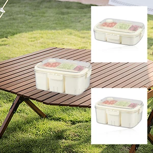 Divided Serving Tray 6 Compartment Snack Box Container Clear Snack Tackle BVM - Picture 1 of 14