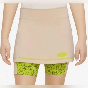 NWT NIKE Girls Tan Athletic Skort Black Bike Shorts - Size Large - Picture 1 of 7