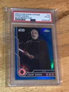 2023 Topps Chrome Star Wars #44 Count Dooku Blue Refractor  /150 PSA 4 - Pop 1 - Picture 1 of 7