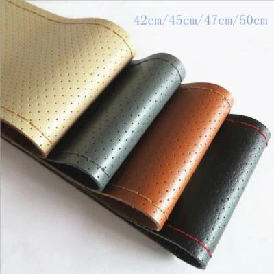 DIY Genuine Leather Auto Car Steering Wheel Cover Case Needles Thread 36-40 - Image 1 of 4