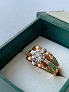 Ring Gold 750 Altschliff Brillant 0,38 Karat 11 Gramm Blickfang! - Bild 1 von 10