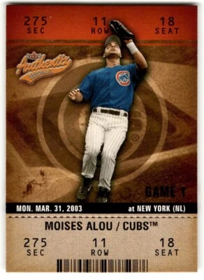 2003 Fleer Authentix Moises Alou #21 Chicago Cubs - Image 1 of 2