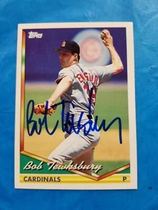 Bob Tewksbury ~ 93 Topps #285 ~ Signed Autographed Card ~ MLB Cardinals Pitcher - Picture 1 of 1