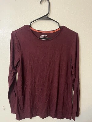 Camiseta pulóver de manga larga mediana Chico’s granate para mujer The Ultimate Foto 1 de 4