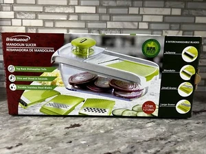 Mandolin Slicer 5 Cup Container, 4 Stainless Steel Blades NIB Free Shipping - Picture 1 of 3