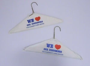 Dry Cleaning Advertising Wire Coat Hanger Set of 2 "We love our Customers" - Picture 1 of 5